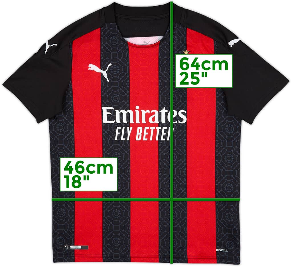 2020-21 AC Milan Home Shirt - 10/10 - (L.Boys)