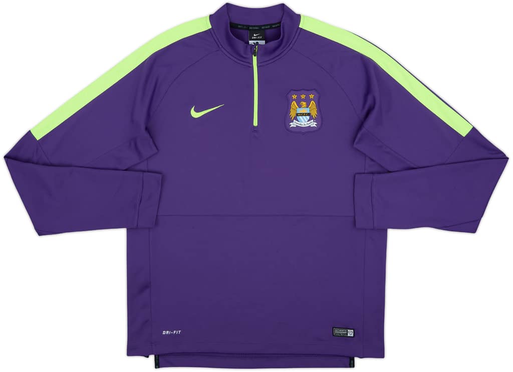 2014-15 Manchester City Nike 1/4 Zip Drill Top - 8/10 - (L)