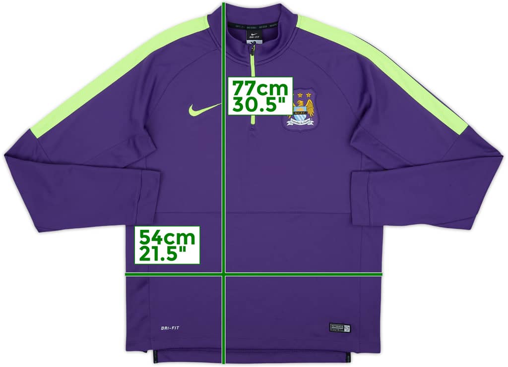 2014-15 Manchester City Nike 1/4 Zip Drill Top - 8/10 - (L)
