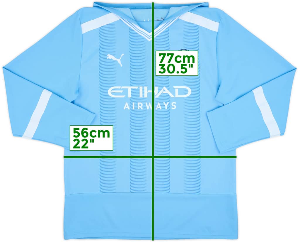 2022-23 Manchester City Puma Oversized Winter Jersey - 8/10 - (M)