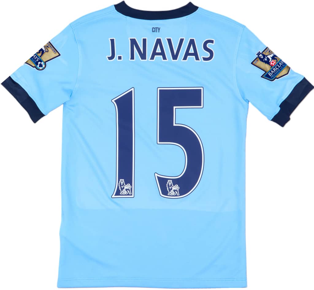 2014-15 Manchester City Home Shirt J.Navas #15 - 9/10 - (S.Boys)