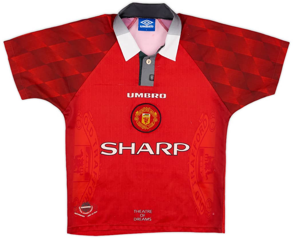 1996-98 Manchester United Home Shirt Cantona #7 - 7/10 - (Y)