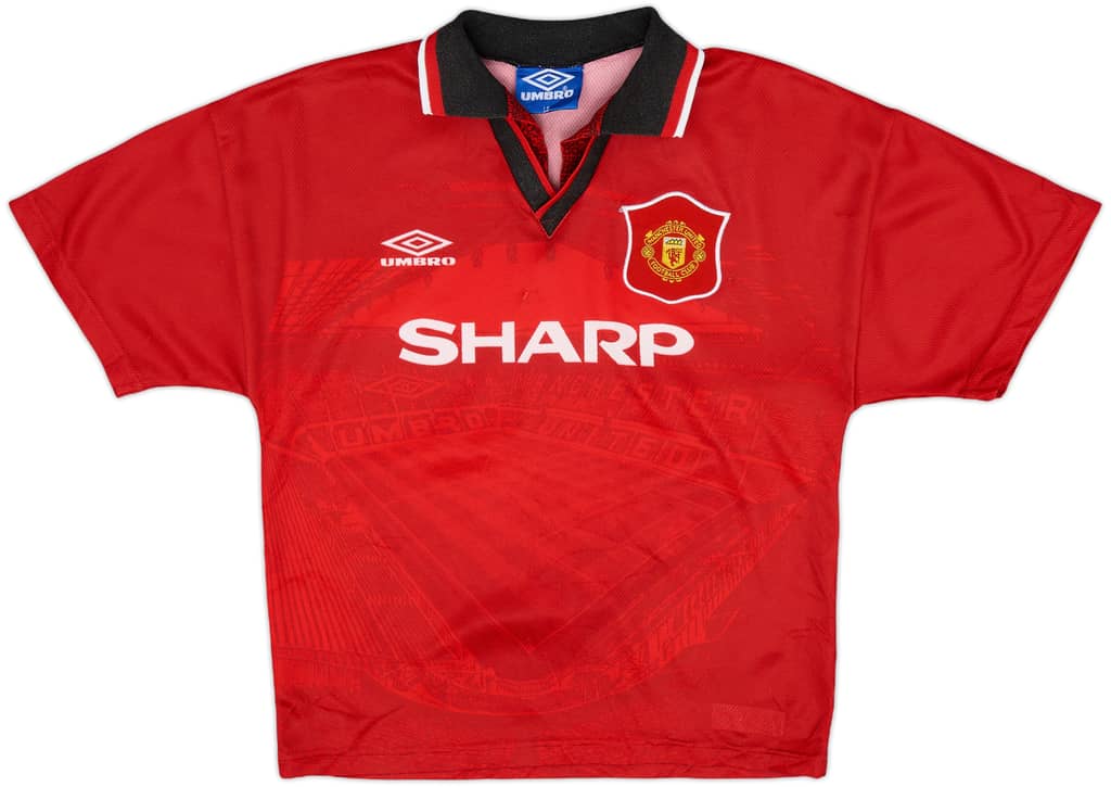 1994-96 Manchester United Home Shirt - 8/10 - (L.Boys)
