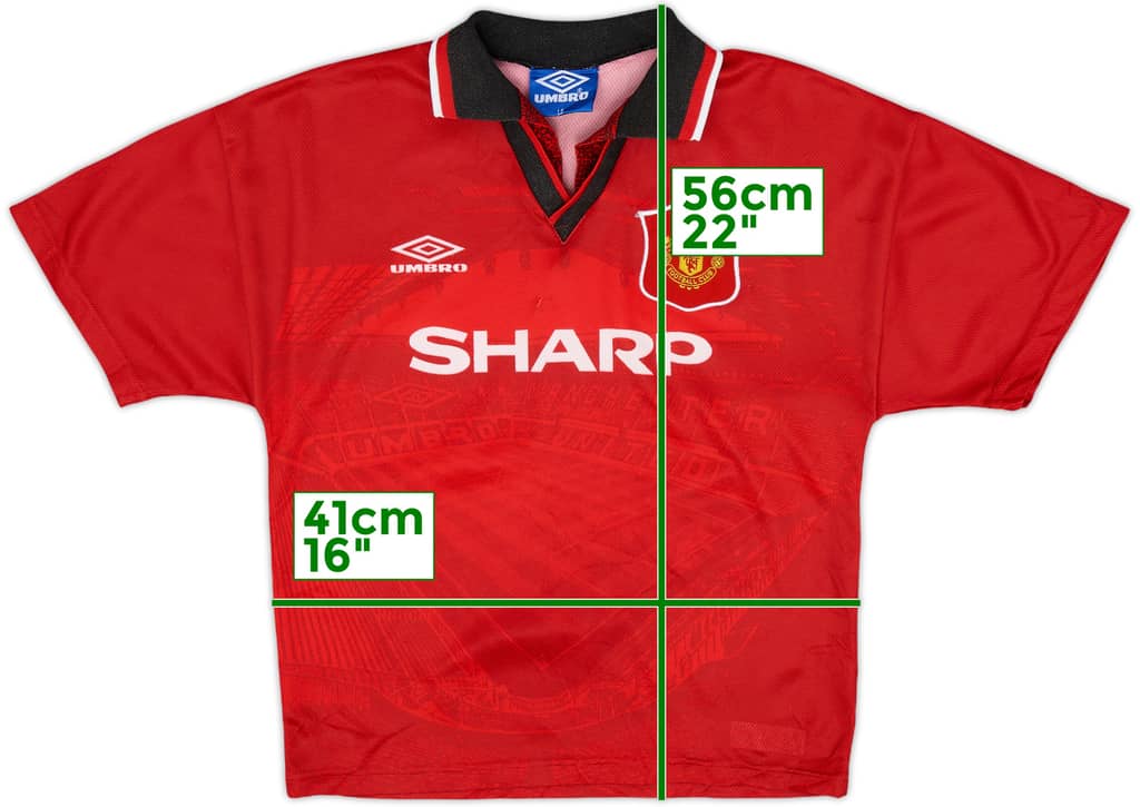 1994-96 Manchester United Home Shirt - 8/10 - (L.Boys)