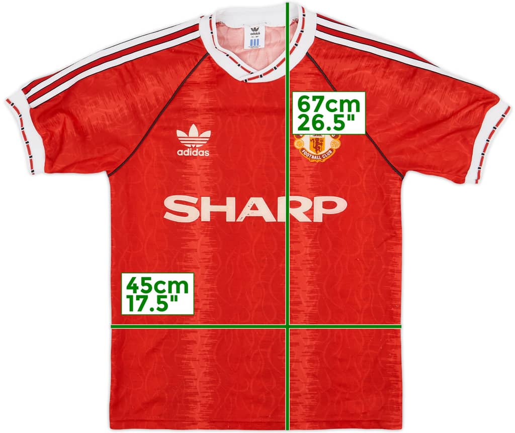 1990-92 Manchester United Home Shirt - 7/10 - (S)