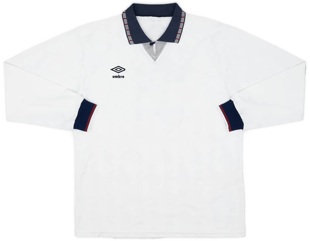 1990 Umbro Template L/S Shirt (England) #3 - 7/10 - (XL)