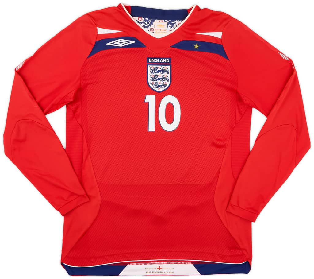2008-10 England Away L/S Shirt Rooney #10 - 6/10 - (M)