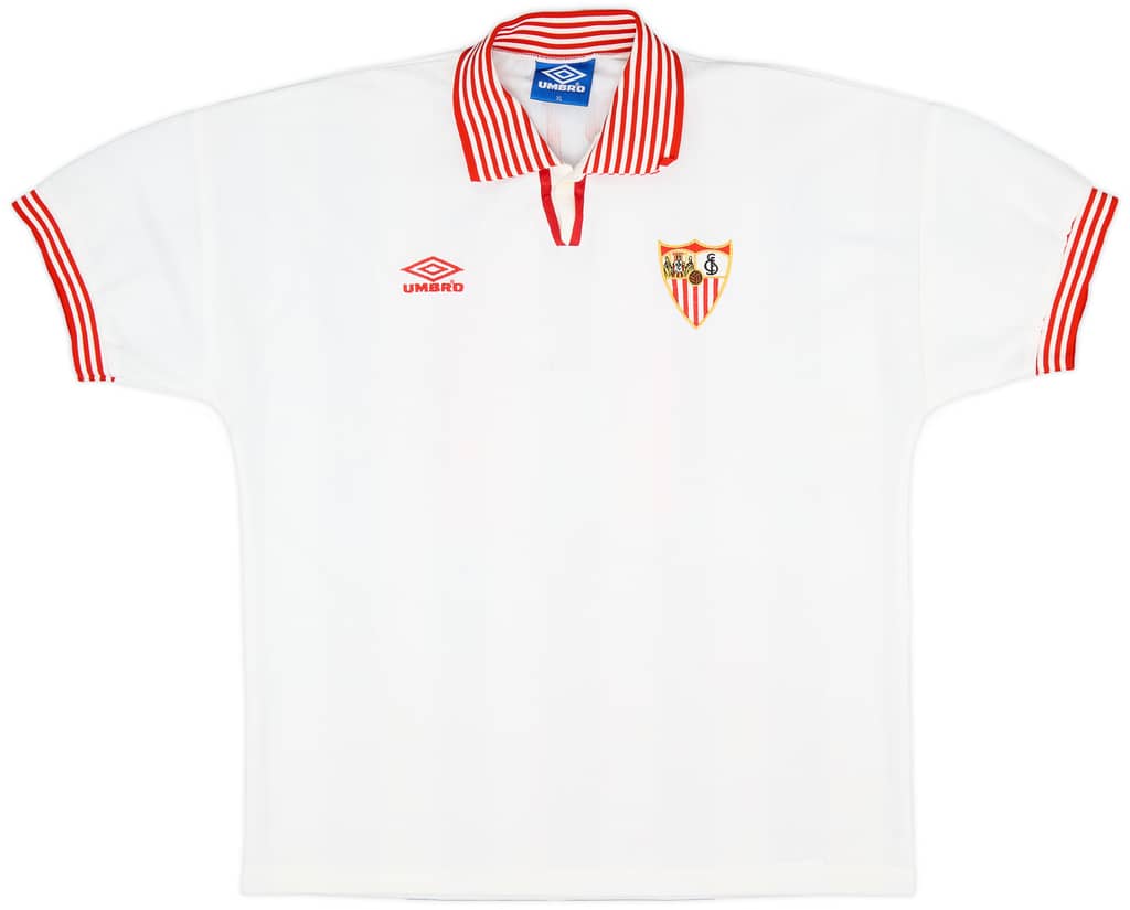 1996-98 Sevilla Home Shirt Carlos #11 - 7/10 - (XL)