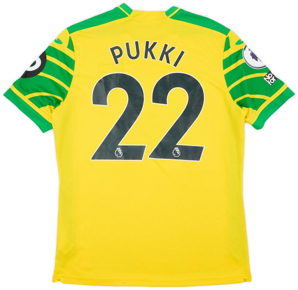 2021-22 Norwich Match Issue Home Shirt Pukki #22