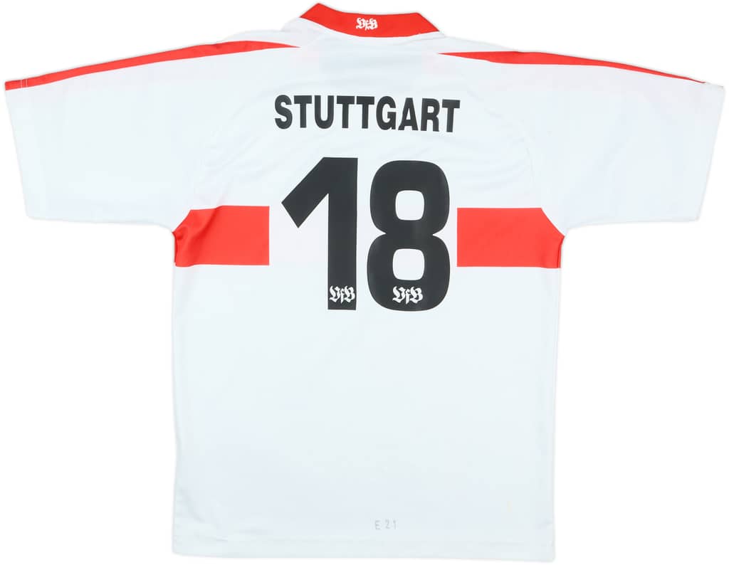 2002-03 Stuttgart Match Issue Squad Signed Home Shirt #18