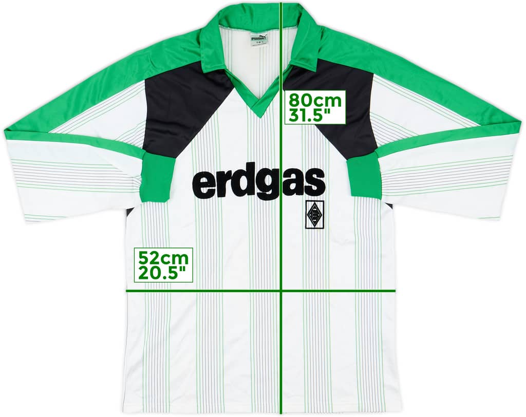 1987-89 Borussia Monchengladbach Home L/S Shirt - 8/10 - (L)