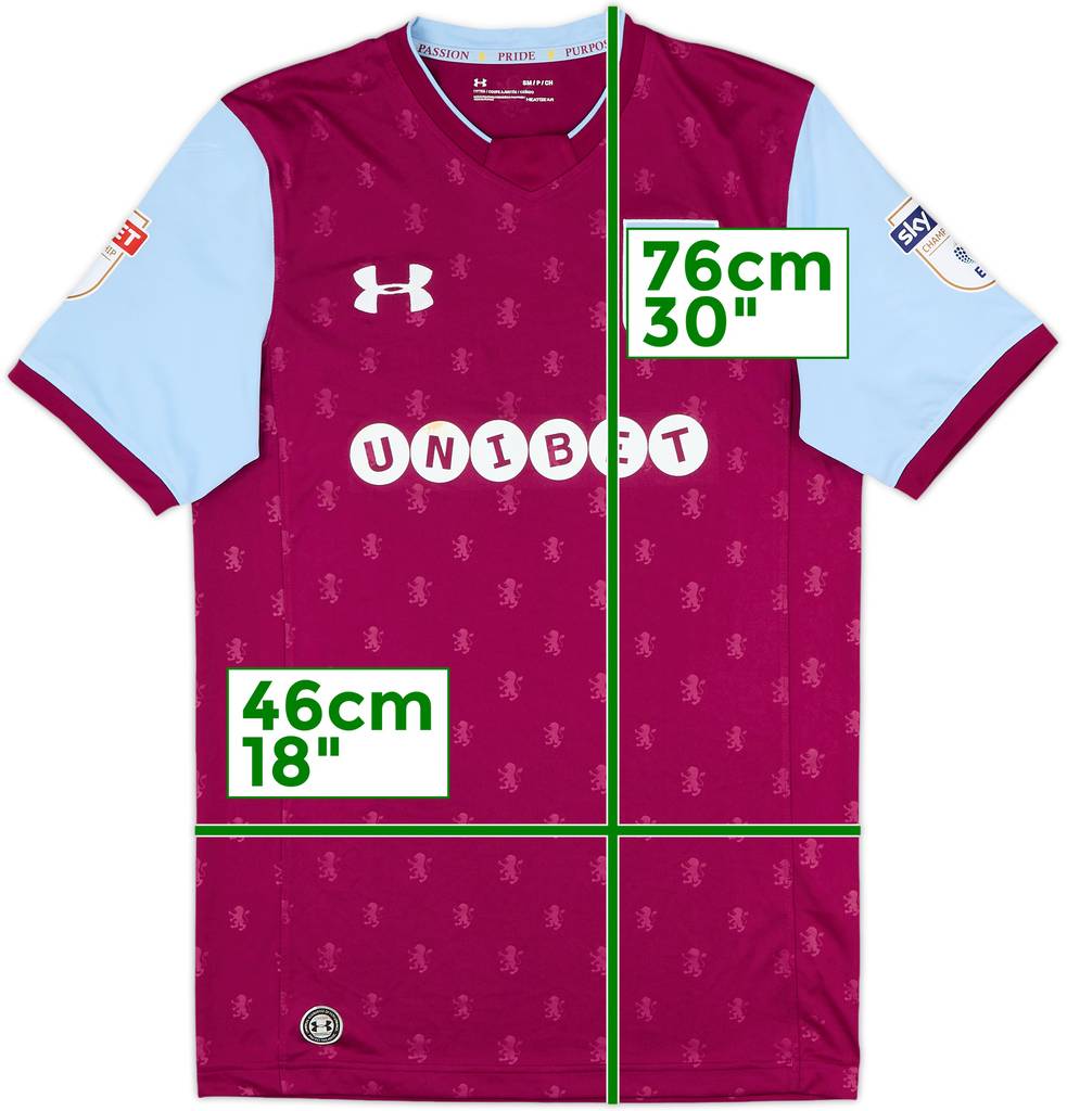 2017-18 Aston Villa Home Shirt - 7/10 - (S)