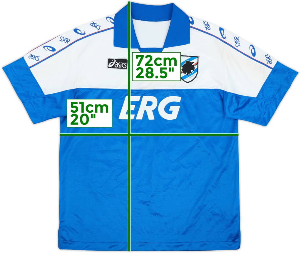 1992-94 Sampdoria Asics Training Shirt - 8/10 - (M)