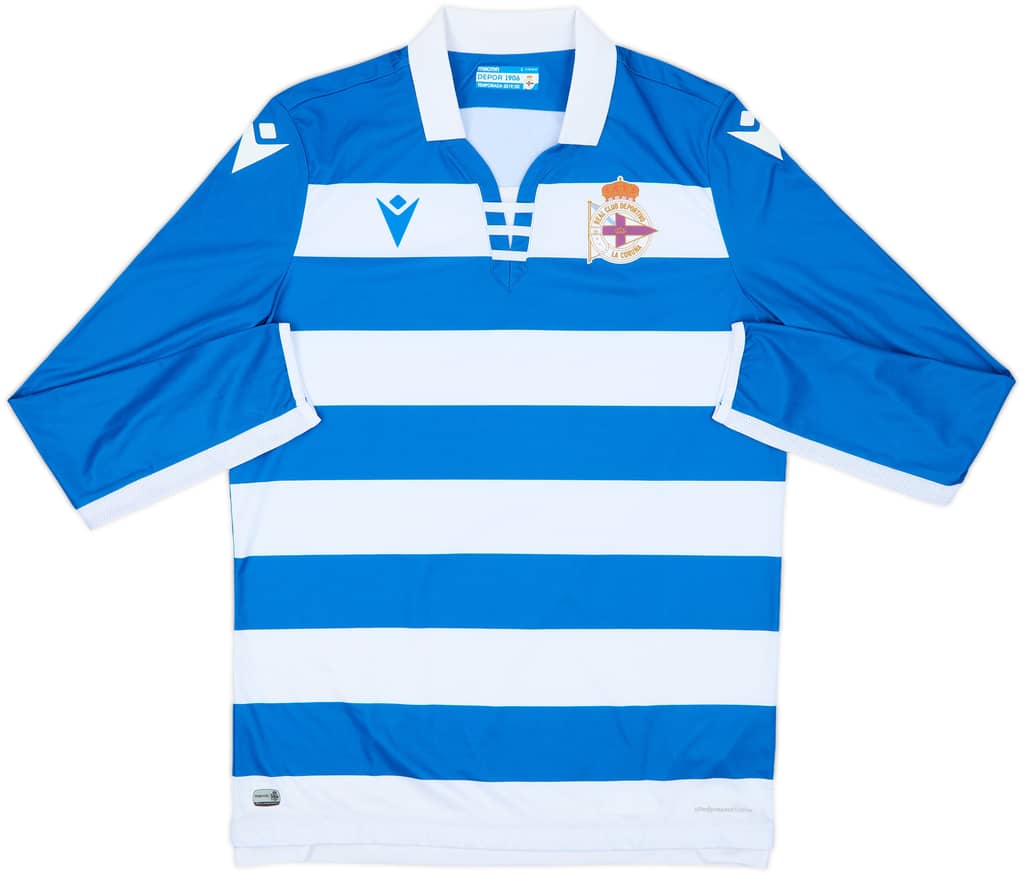 2019-20 Deportivo de La Coruna Home L/S Shirt - 8/10 - (L)
