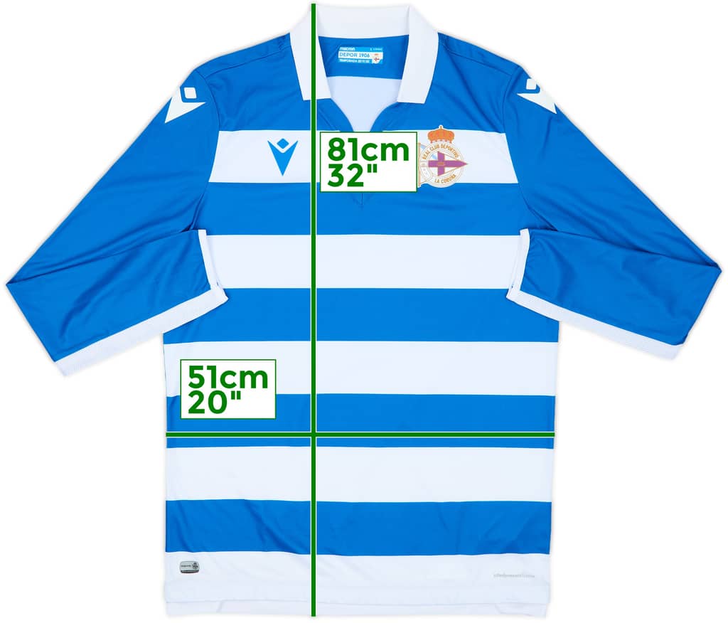 2019-20 Deportivo de La Coruna Home L/S Shirt - 8/10 - (L)