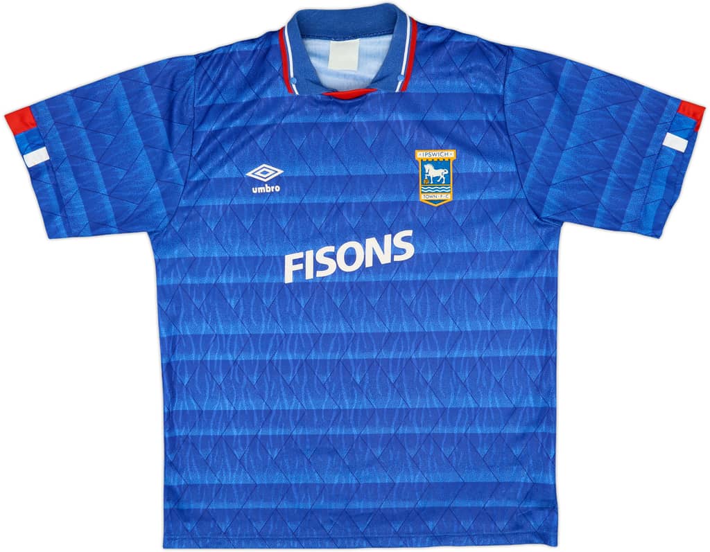1989-92 Ipswich Home Shirt - 8/10 - (L)