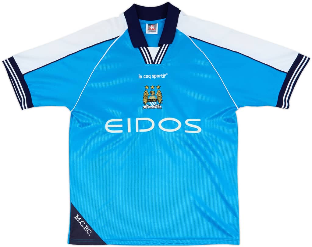 1999-01 Manchester City Home Shirt Dickov #9 - 9/10 - (M)