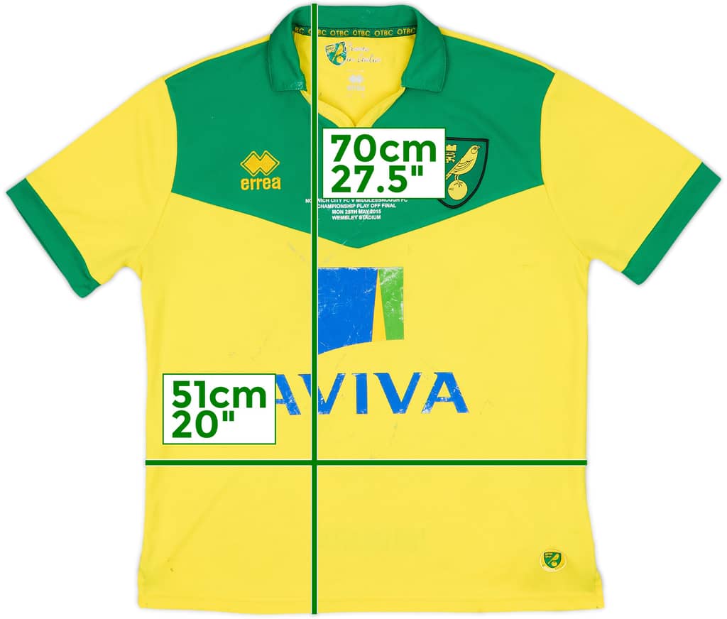 2014-15 Norwich Championship Play off Final Home Shirt - 4/10 - (S)
