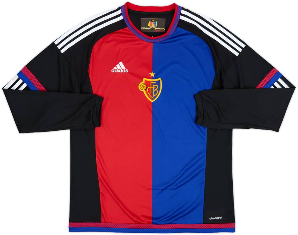 2015-16 FC Basel Player Issue Home L/S Shirt - 8/10 - (L)