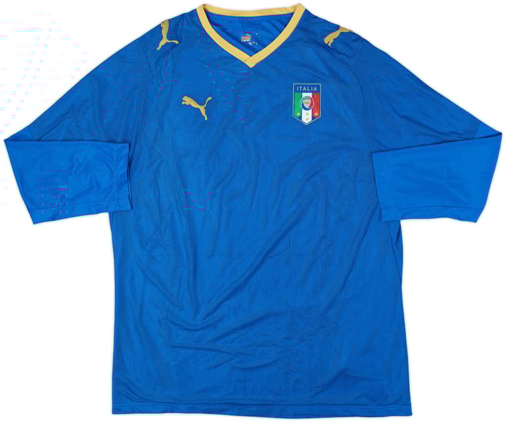 2007-08 Italy Home L/S Shirt - 8/10 - (XL)