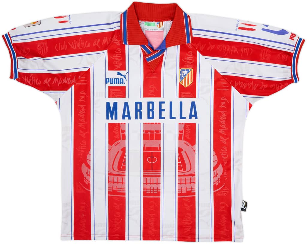 1996-97 Atletico Madrid Home Shirt - 6/10 - (XL)