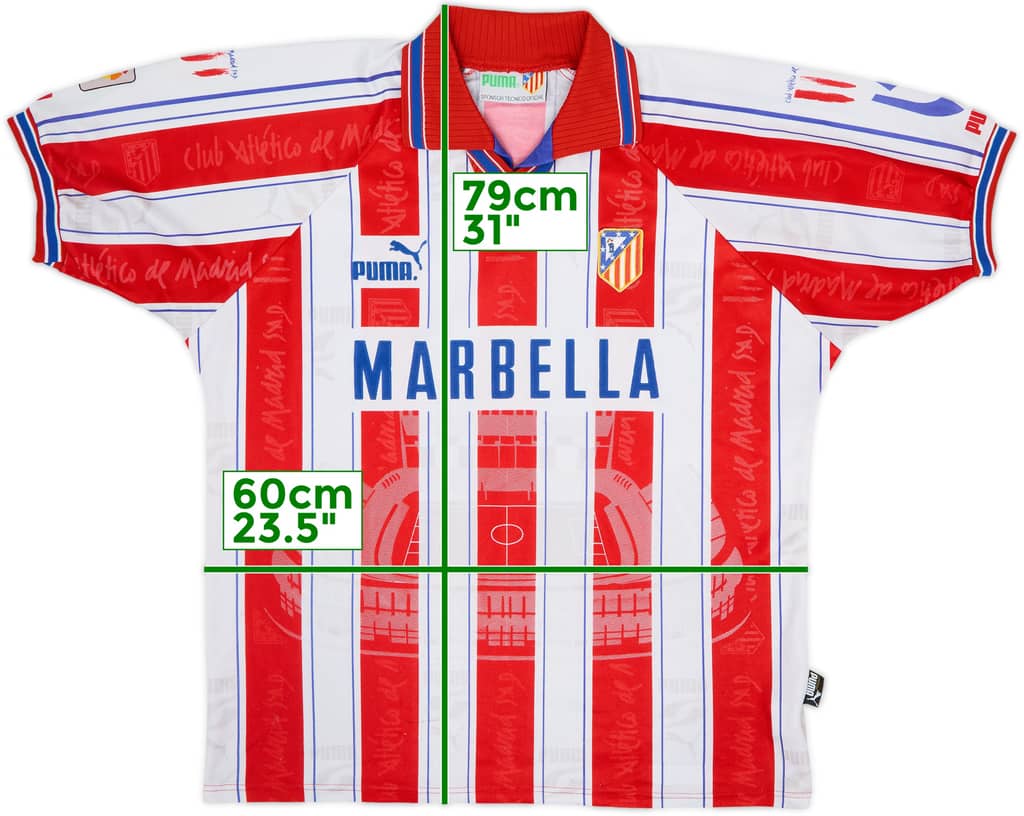 1996-97 Atletico Madrid Home Shirt - 6/10 - (XL)