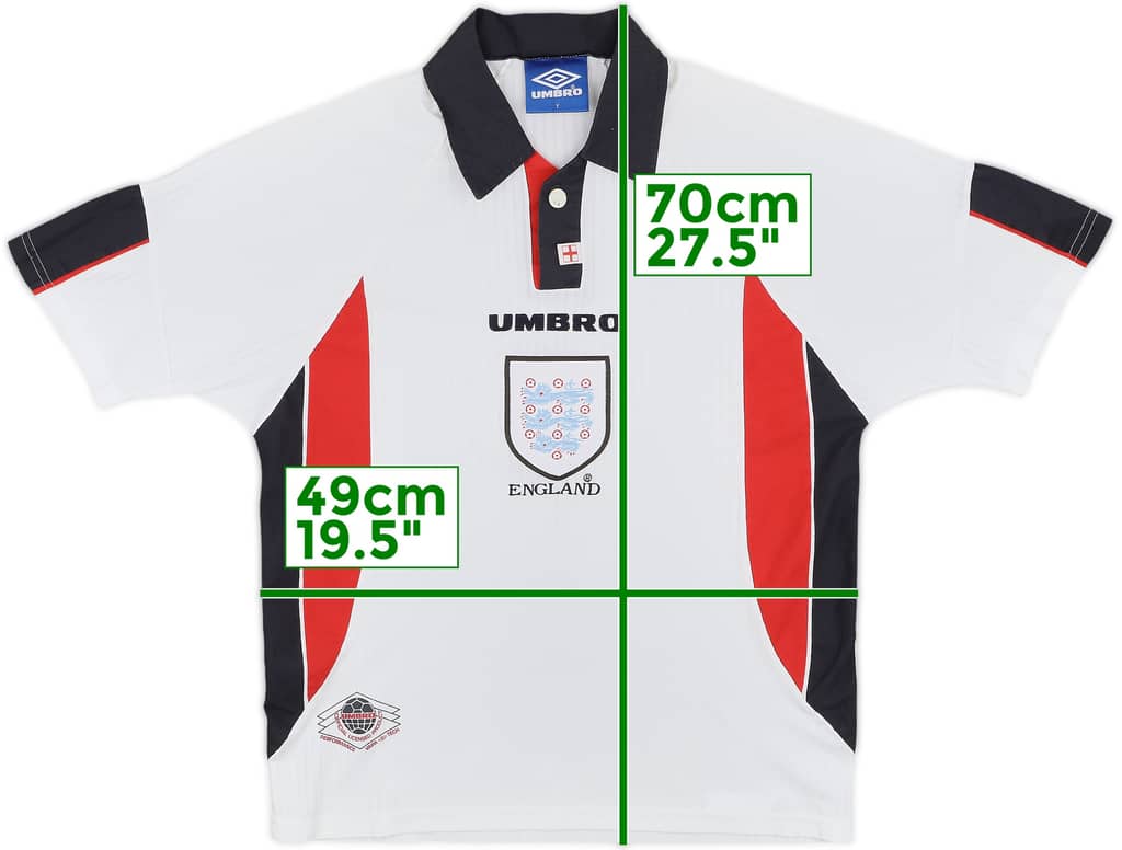 1997-99 England Home Shirt - 8/10 - (Y)