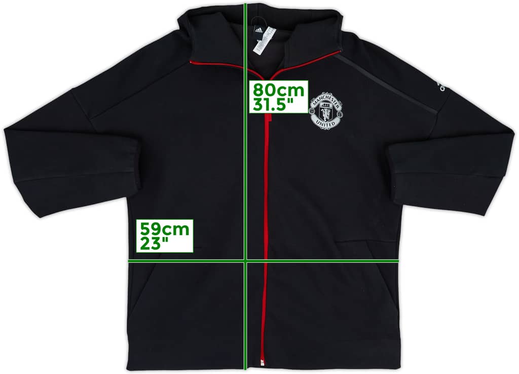 2016-17 Manchester United adidas Hooded Track Jacket - 8/10 - (XL)