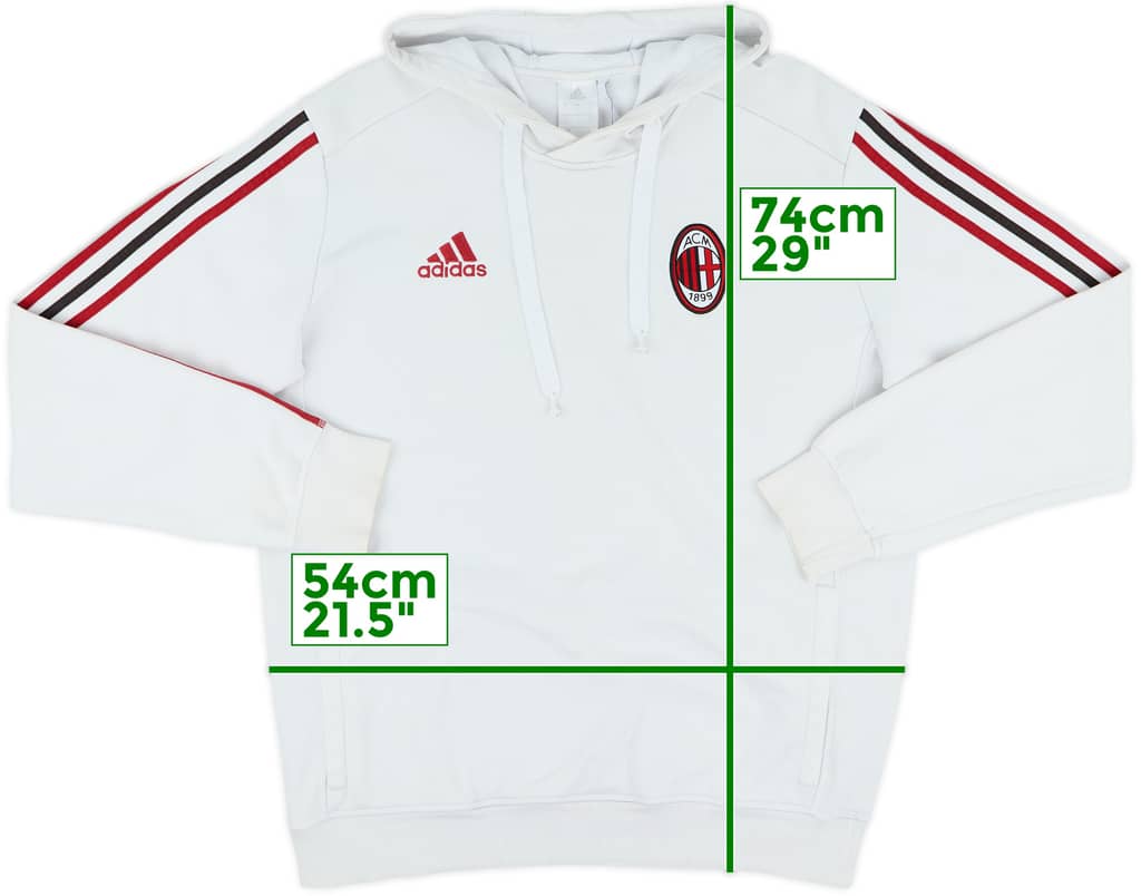 2017-18 AC Milan adidas Hooded Sweat Top - 7/10 - (L)