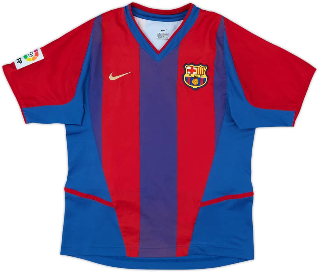 2002-03 Barcelona Home Shirt - 9/10 - (M.Boys)