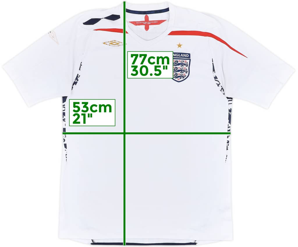 2007-09 England Home Shirt - 4/10 - (L)
