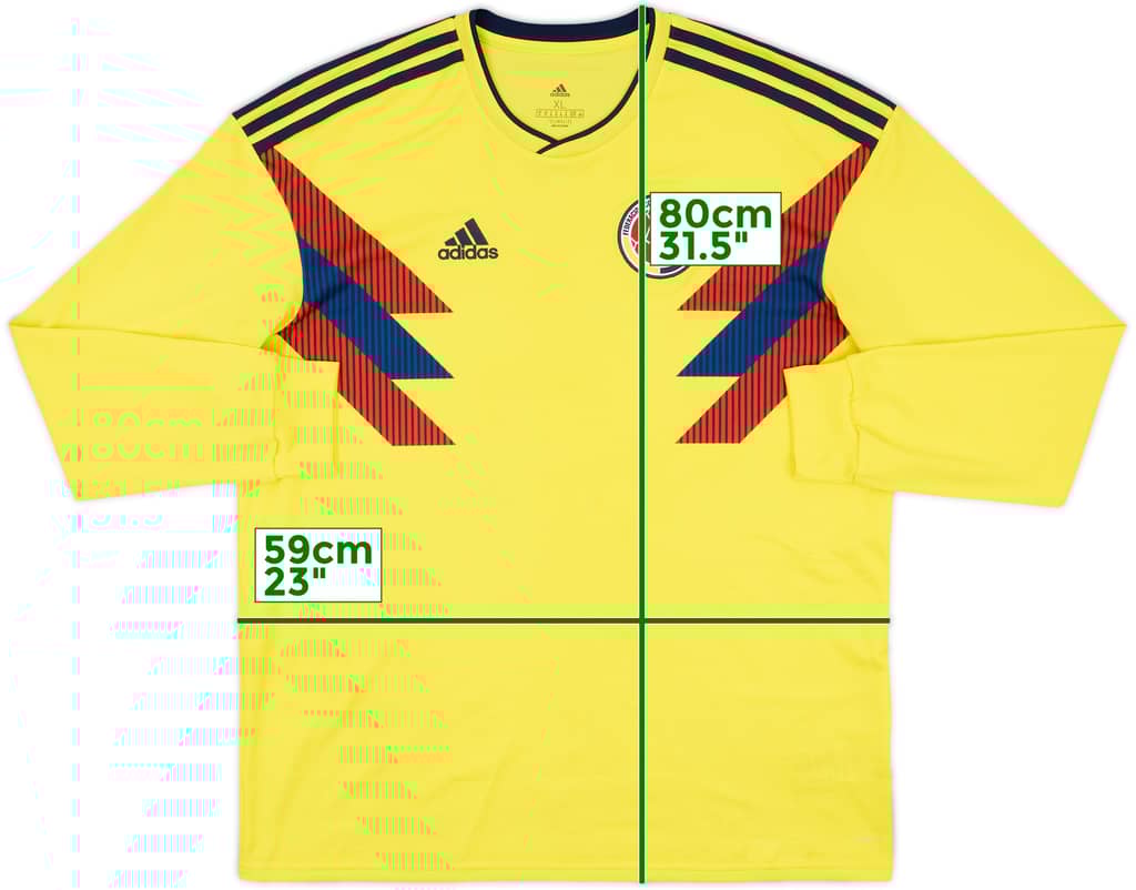 2018-19 Colombia Home L/S Shirt - 8/10 - (XL)