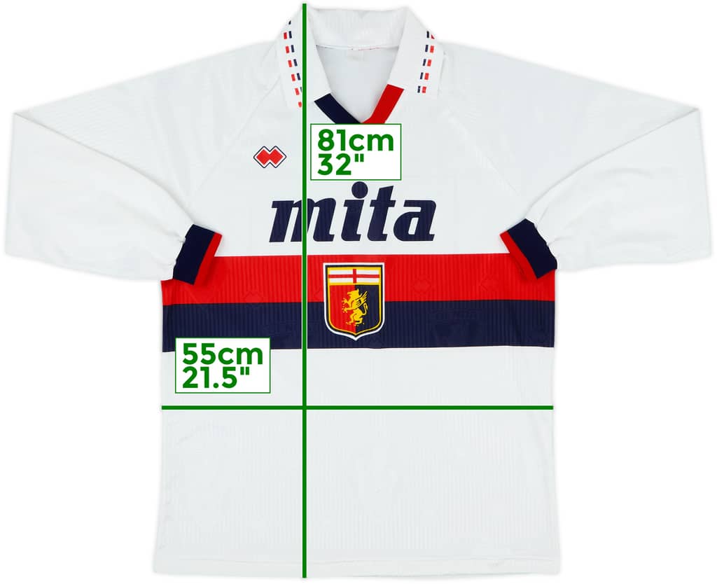 1991-92 Genoa Away L/S Shirt - 8/10 - (L)