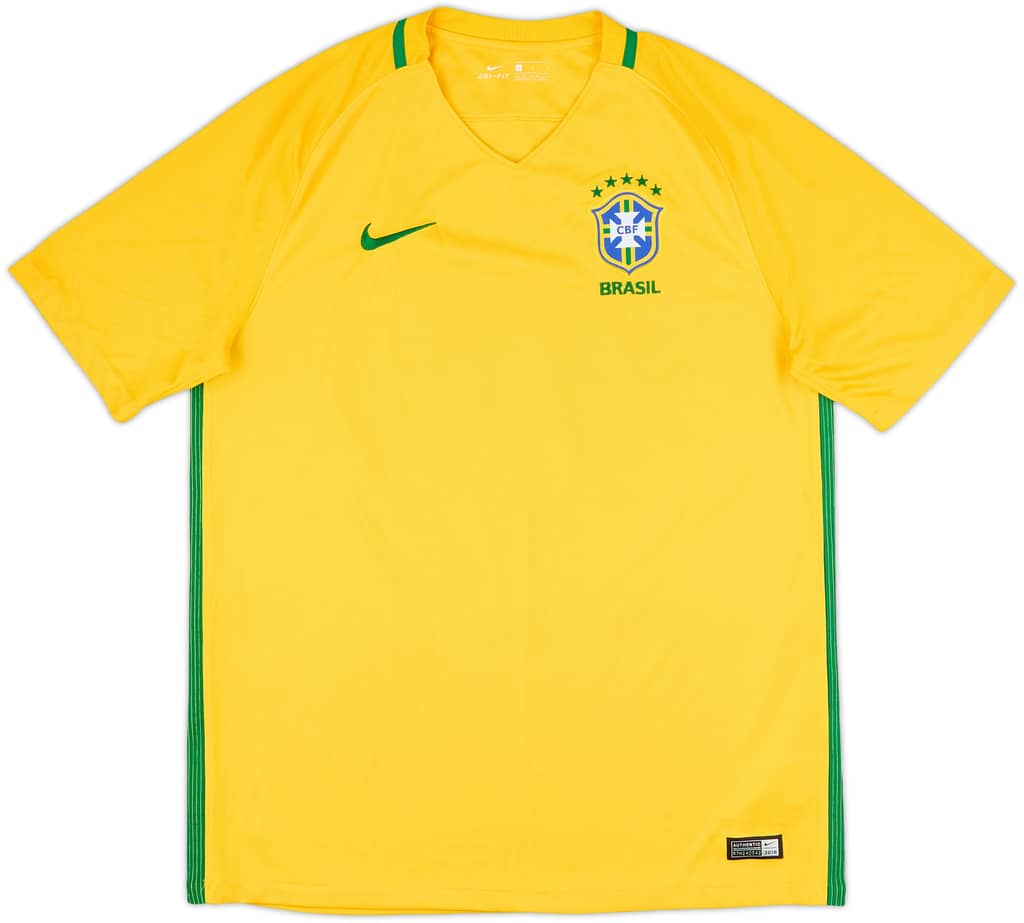 2016-17 Brazil Home Shirt - 10/10 - (L)
