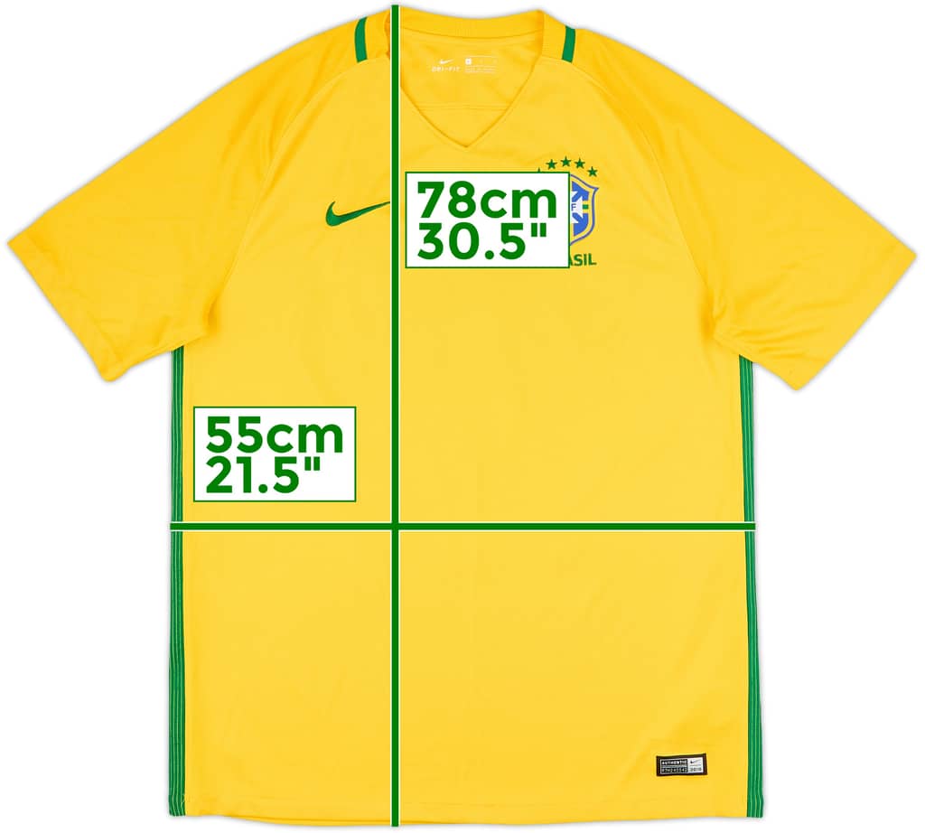 2016-17 Brazil Home Shirt - 10/10 - (L)