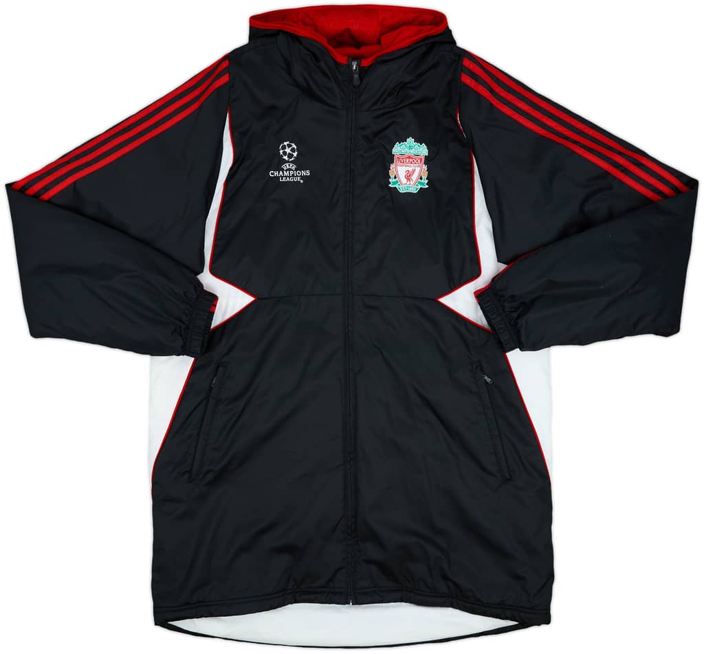 2007-08 Liverpool adidas Hooded Padded Bench Coat - 10/10 - (L)