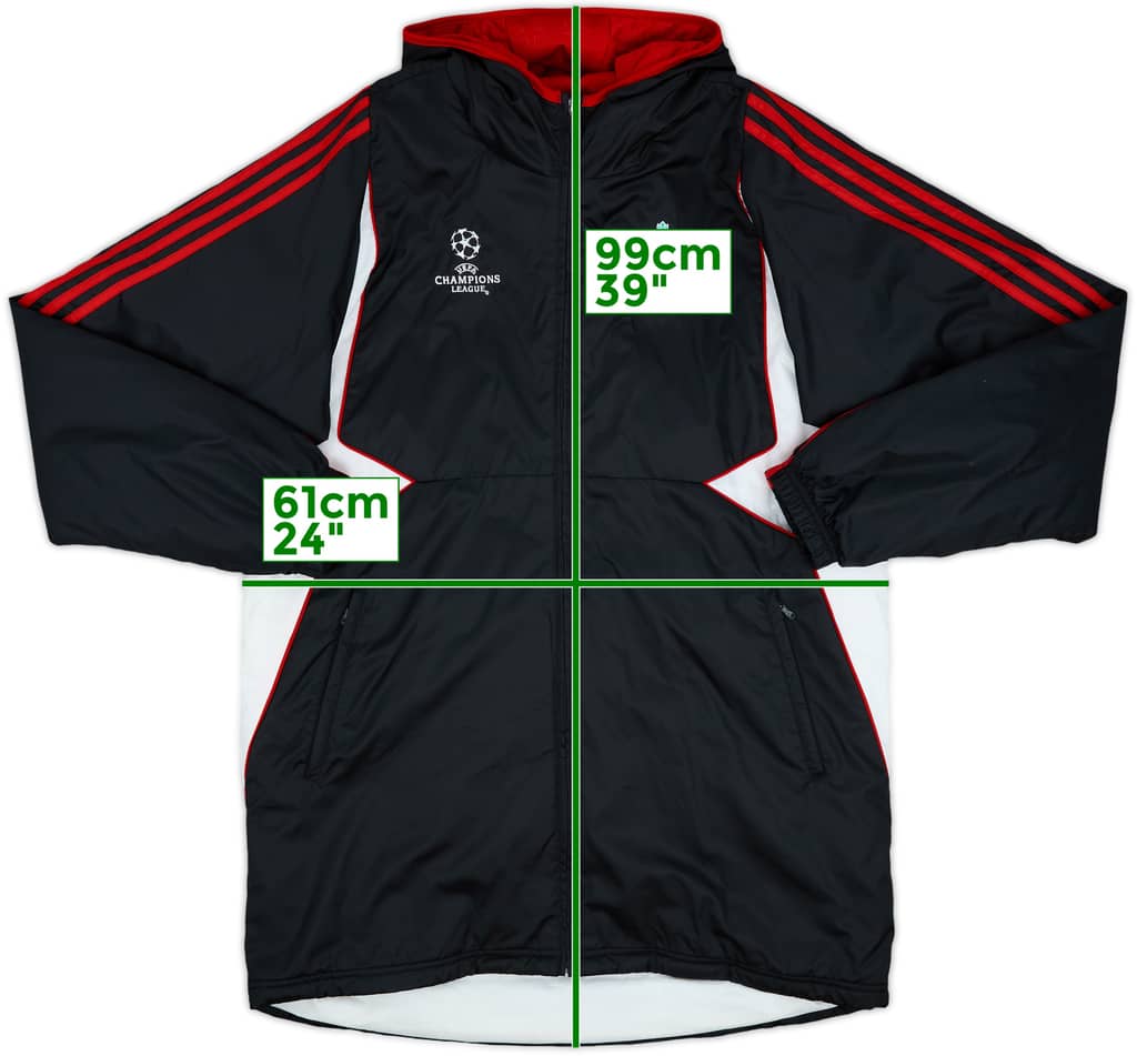 2007-08 Liverpool adidas Hooded Padded Bench Coat - 10/10 - (L)