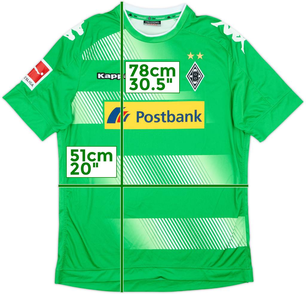 Camiseta de visitante del Borussia Monchengladbach 2016-17 - 8/10 - (L)
