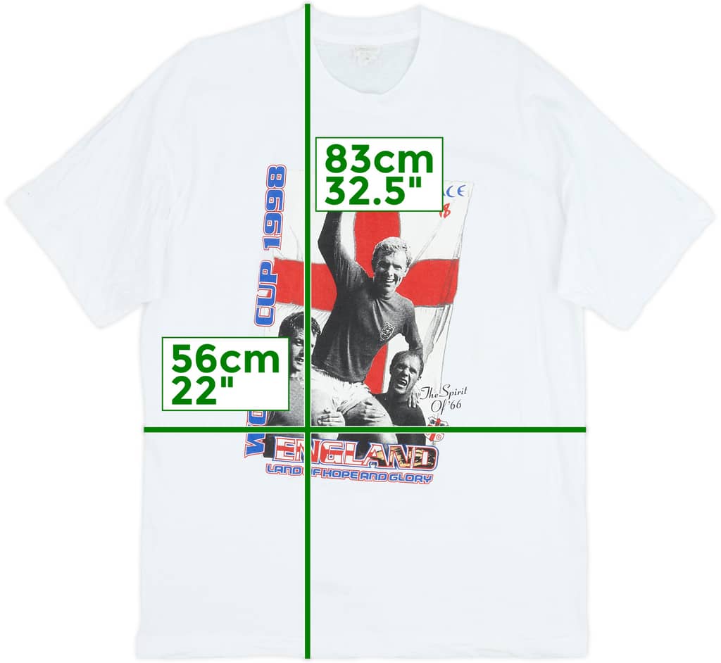 1990s England World Cup 1998 Fan Shirt - 8/10 - (XXL)
