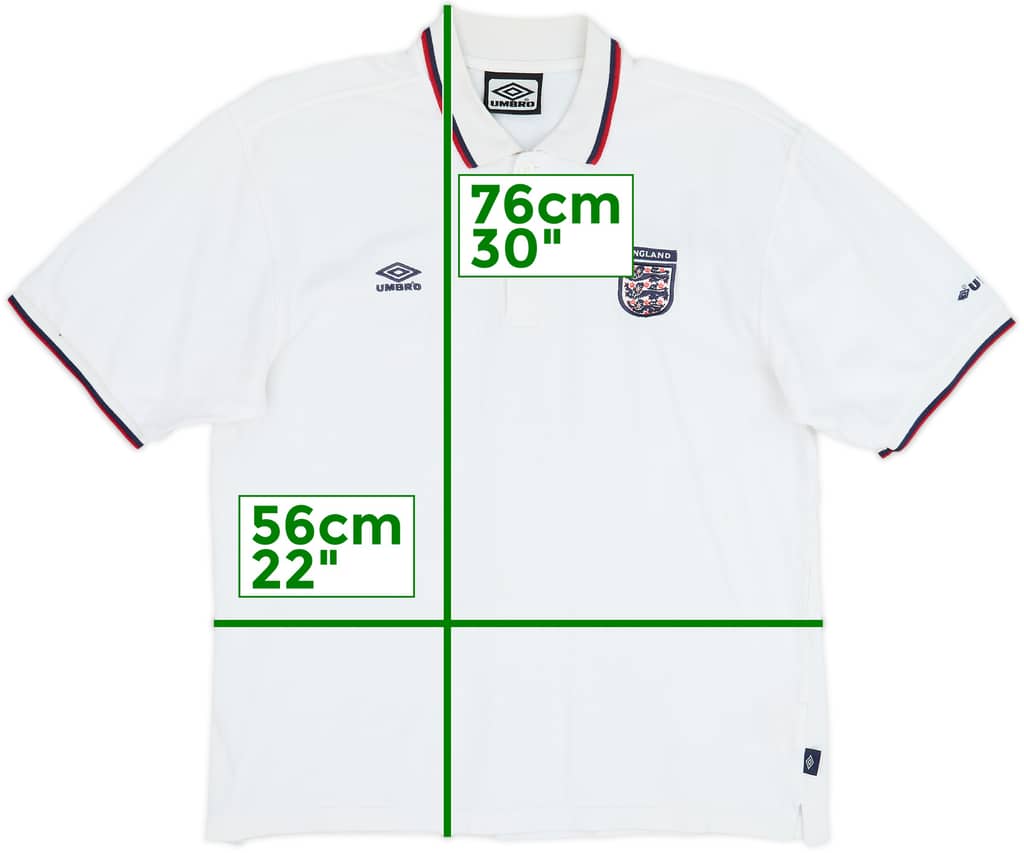 2000-01 England Umbro Polo Shirt - 9/10 - (M)
