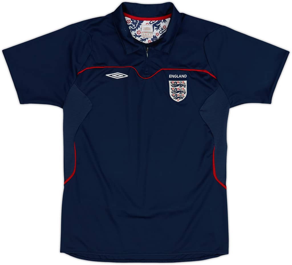 2004-05 England Umbro 1/4 Zip Polo Shirt - 6/10 - (XL.Boys)