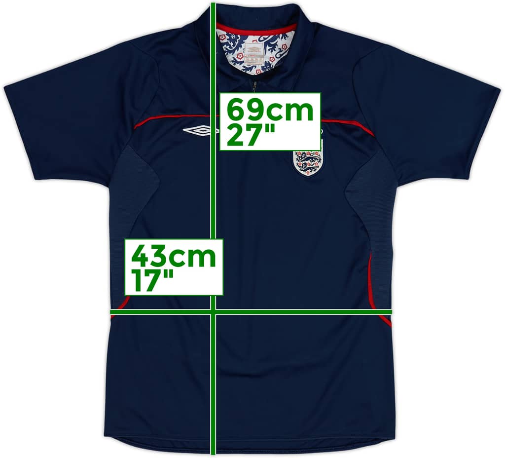 2004-05 England Umbro 1/4 Zip Polo Shirt - 6/10 - (XL.Boys)