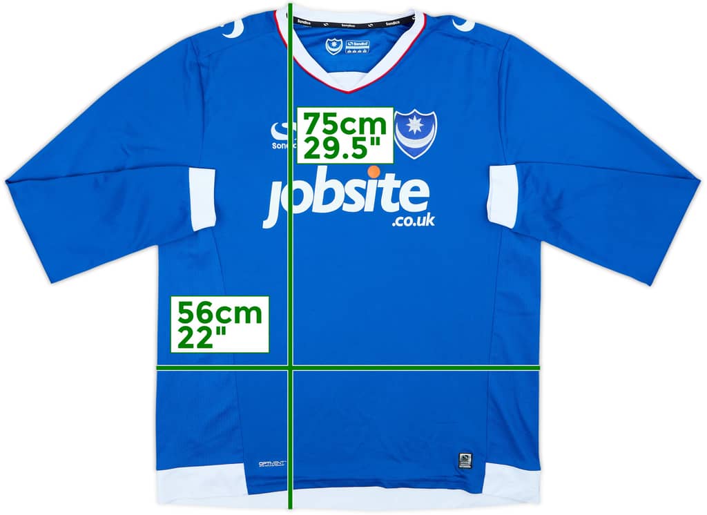 2016-17 Portsmouth Home L/S Shirt - 8/10 - (L)