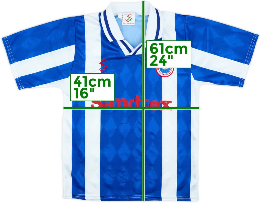 1997-98 Brighton Home Shirt - 8/10 - (L.Boys)