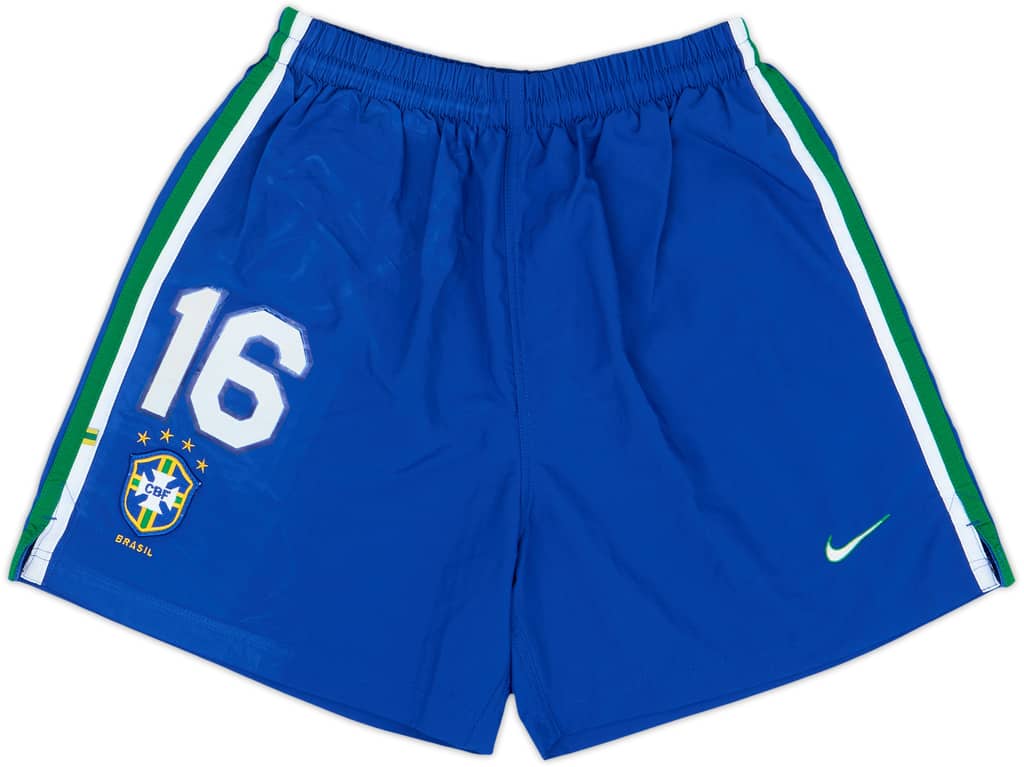 1997-98 Brazil Player Issue Home Shorts #16 (Ze Roberto) - 7/10 - (M)