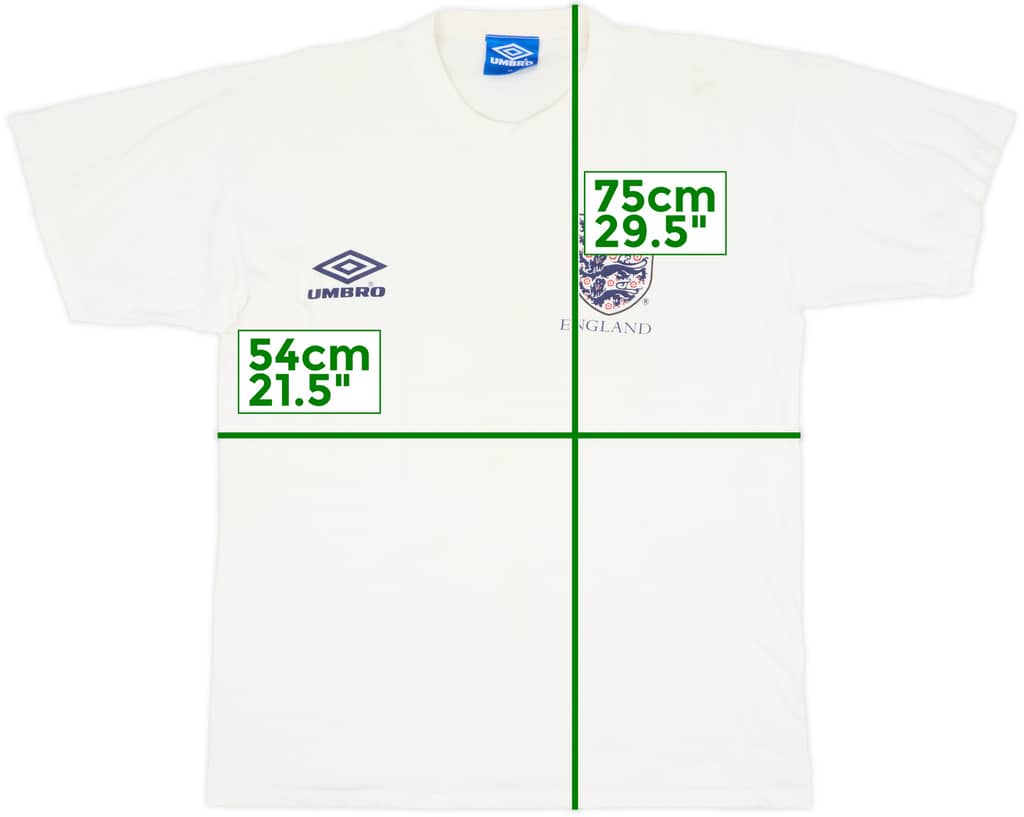 1998-00 England Umbro Cotton Tee - 6/10 - (XL)