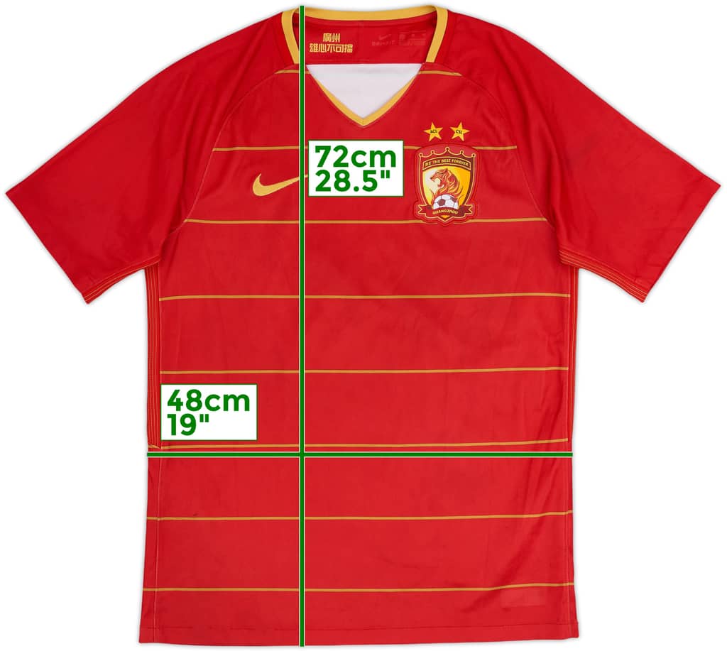 2018-19 Guangzhou Evergrande Home Shirt - 7/10 - (L)