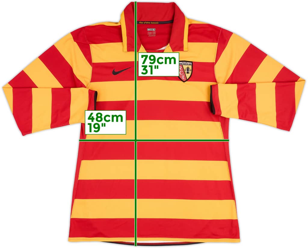 Camiseta de local versión jugador de manga larga del Lens 2007-08 - 8/10 - (L)