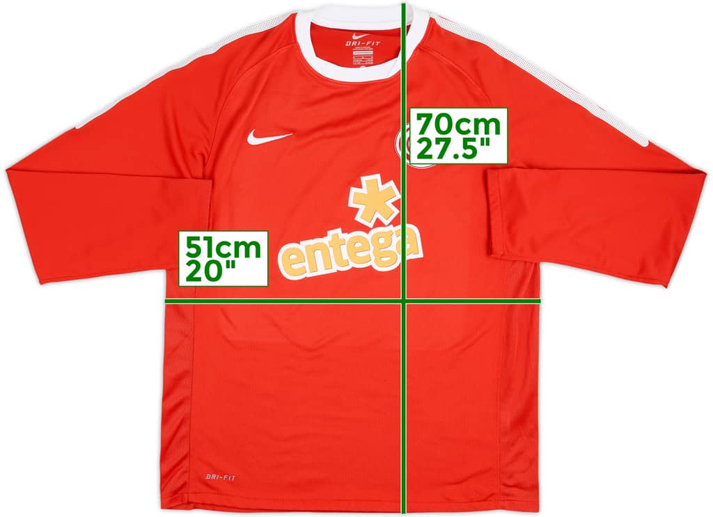 2010-11 FSV Mainz Home L/S Shirt - 7/10 - (M)