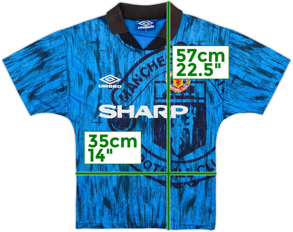 1992-93 Manchester United Away Shirt - 8/10 - (S.Boys)